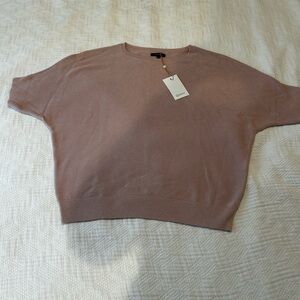 Quince Pink cotton cashmere crew neck sweater. NWT